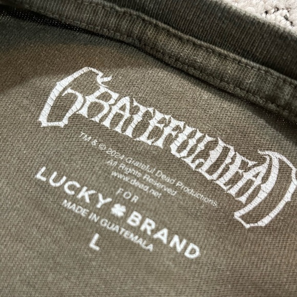 🐢 '24 Grateful Dead Band Retro Look Bertha Large Face Green/Grey Text Lucky Tee - Picture 2 of 11